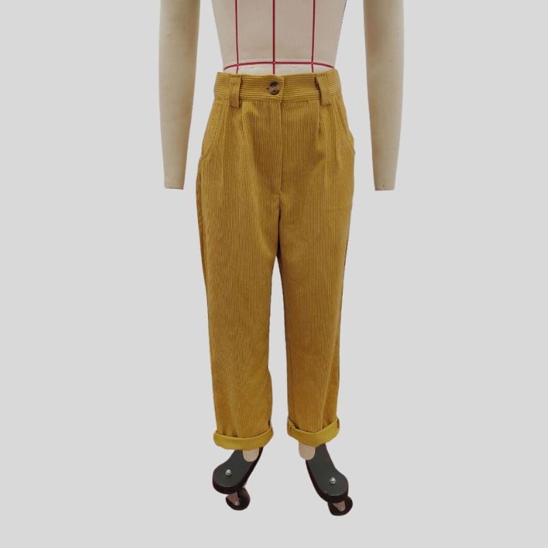 Pantalon Velours Camel Femme