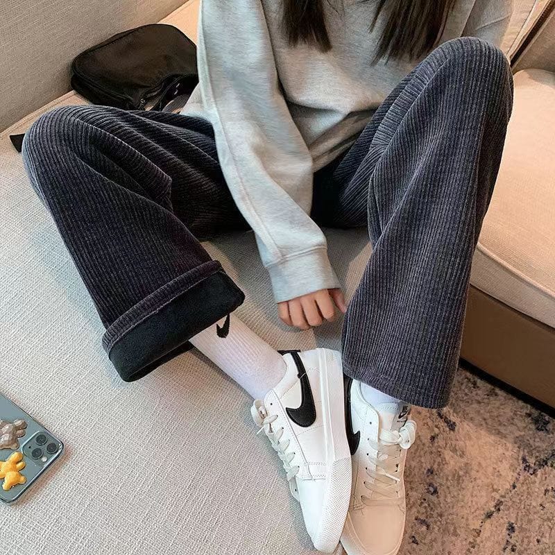 Pantalon Velours Cotele Femme Taille Haute