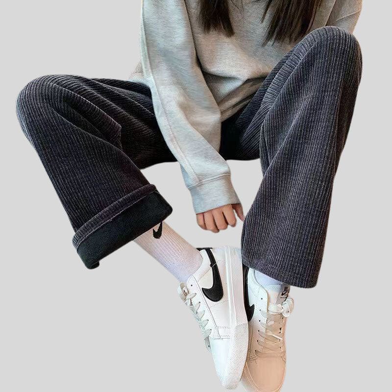 Pantalon Velours Cotele Femme Taille Haute