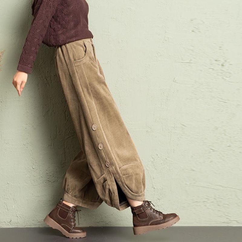 Pantalon Velours Côtelé Femme