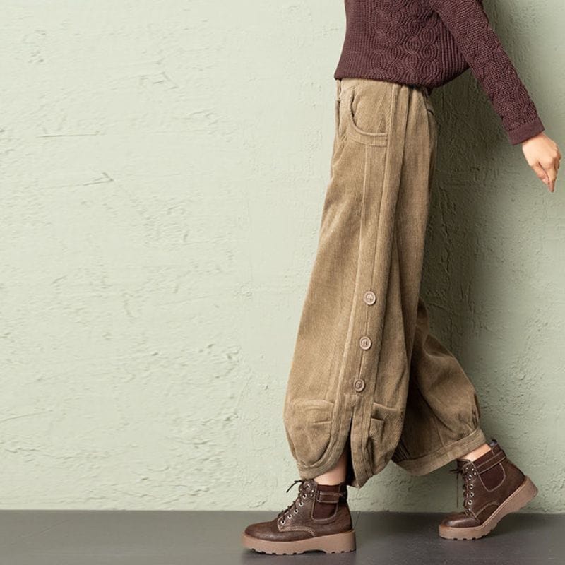 Pantalon Velours Côtelé Femme