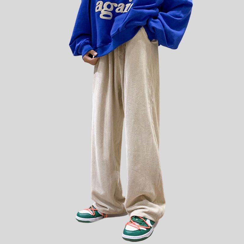 Pantalon Velours Cotelé Homme Beige