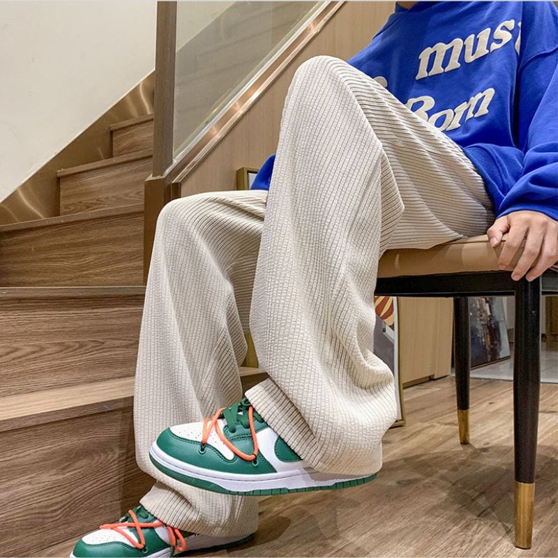 Pantalon Velours Cotelé Homme Beige