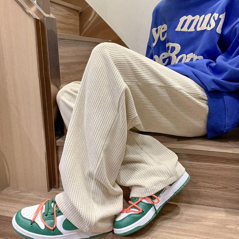 Pantalon Velours Cotelé Homme Beige