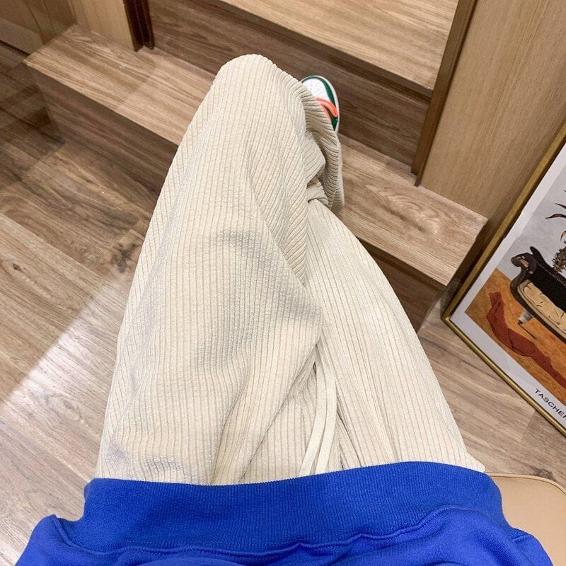 Pantalon Velours Cotelé Homme Beige