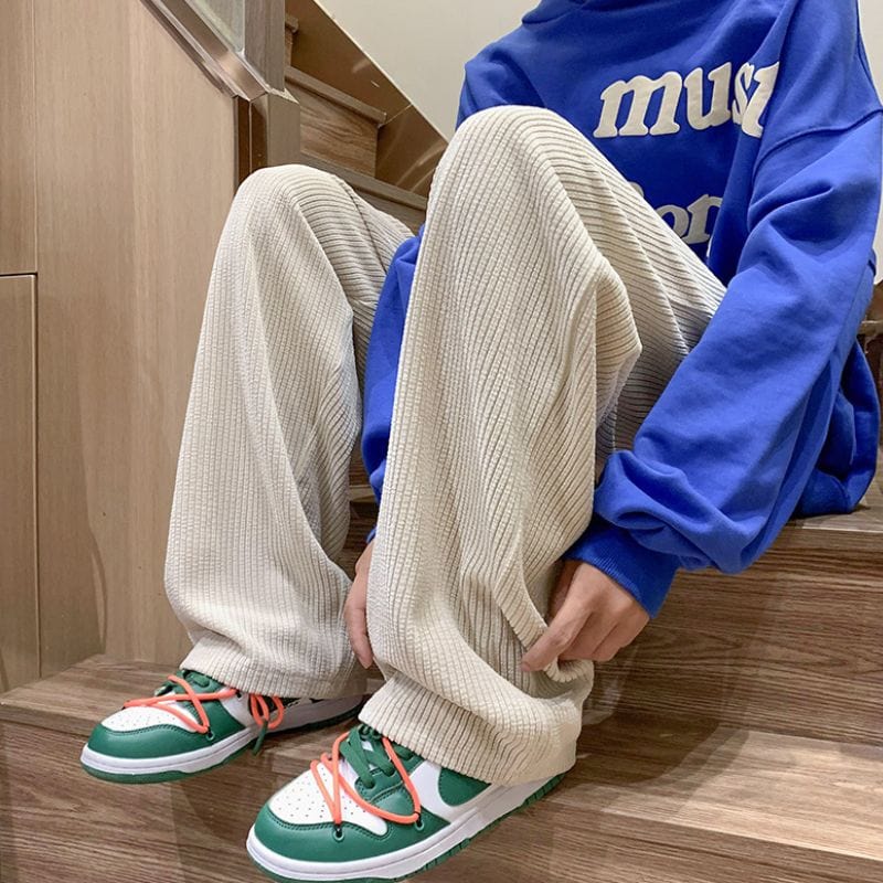 Pantalon Velours Cotelé Homme Beige