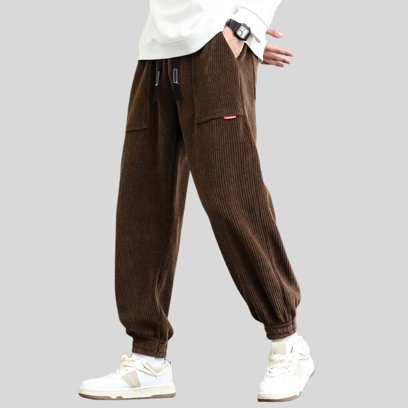 Pantalon Velours Cotelé Homme Marron