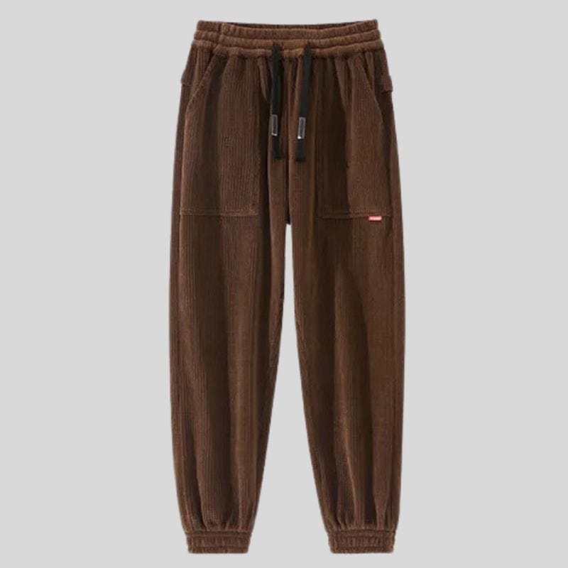 Pantalon Velours Cotelé Homme Marron