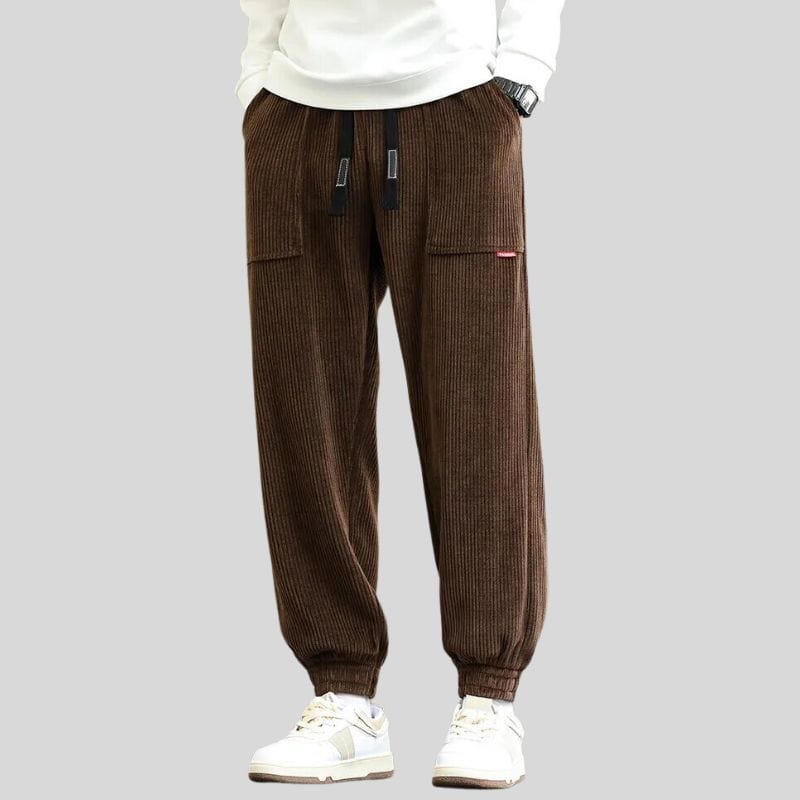 Pantalon Velours Cotelé Homme Marron