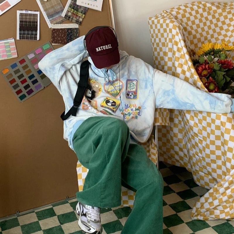 Pantalon Velours Cotelé Vert Homme