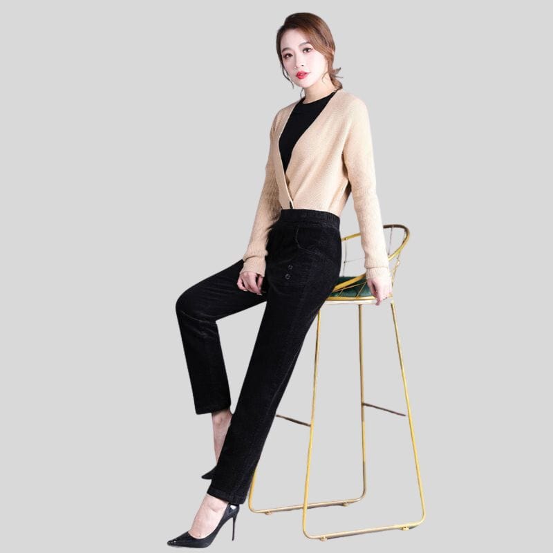 Pantalon Velours Droit Femme