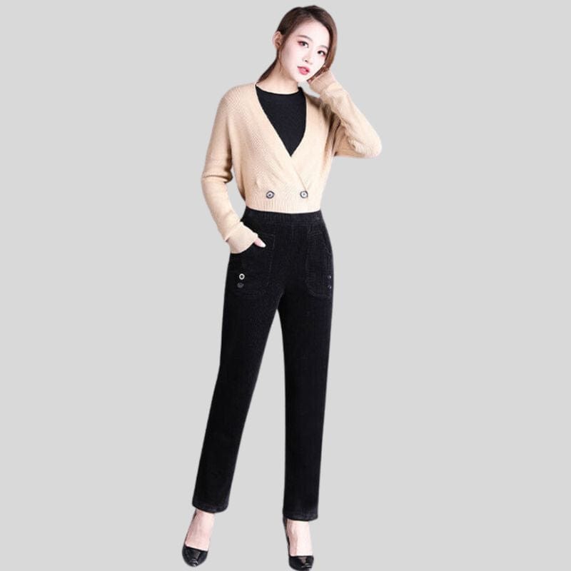 Pantalon Velours Droit Femme