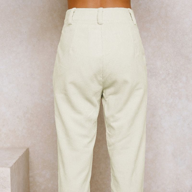 Pantalon Velours Femme Blanc
