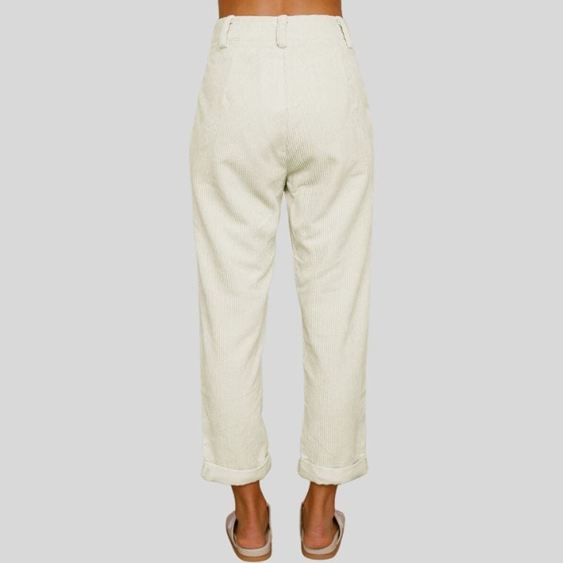 Pantalon Velours Femme Blanc