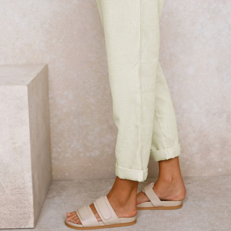 Pantalon Velours Femme Blanc