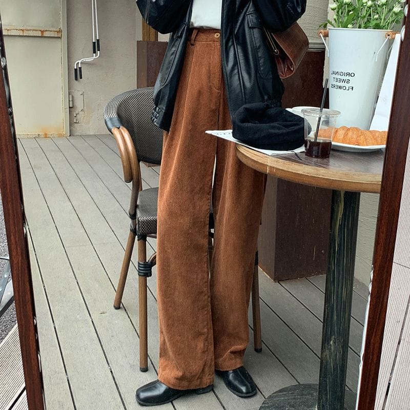 Pantalon Velours Femme Large