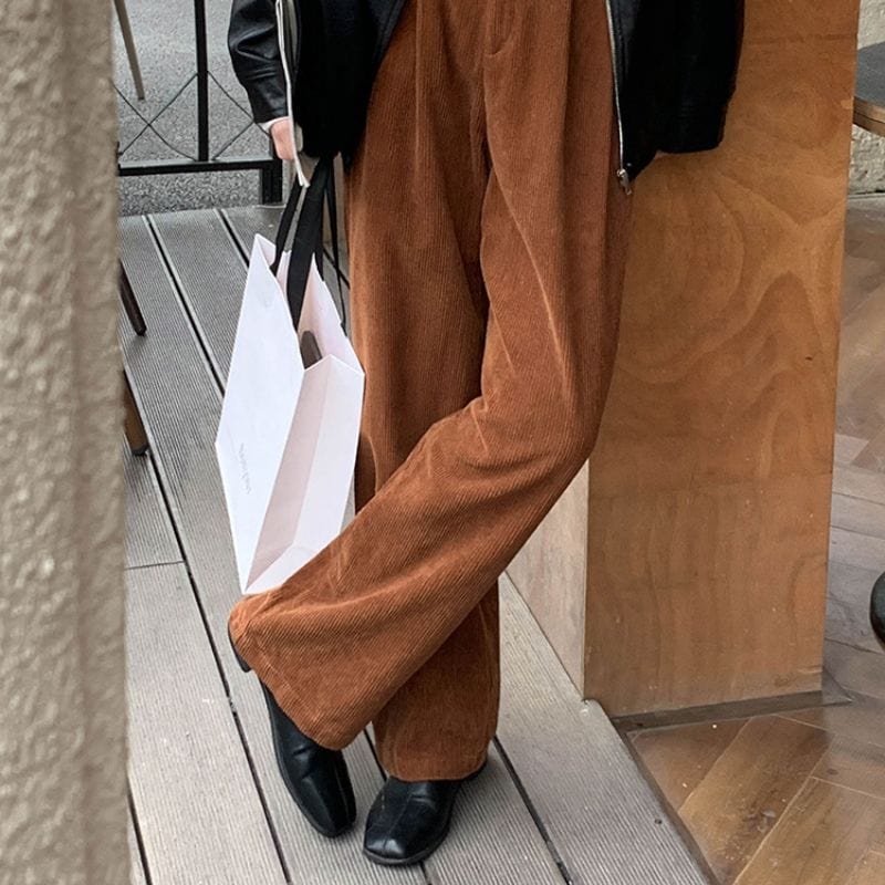 Pantalon Velours Femme Large