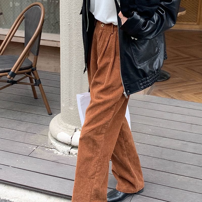 Pantalon Velours Femme Large