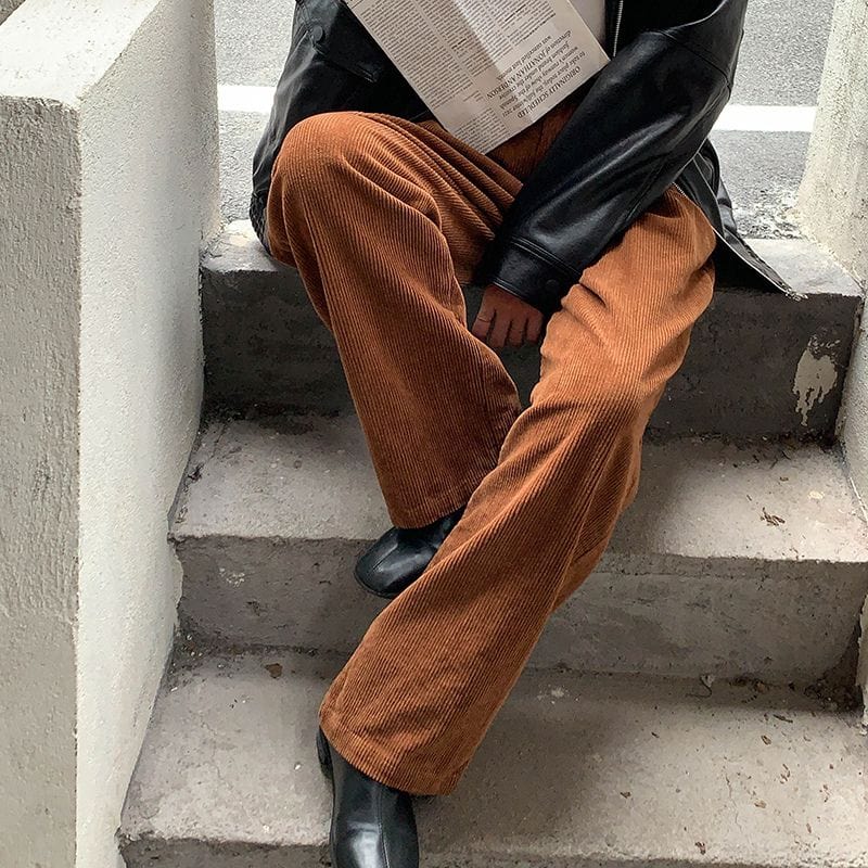 Pantalon Velours Femme Large