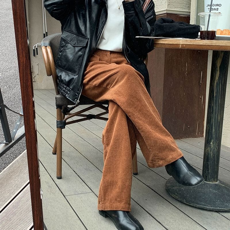 Pantalon Velours Femme Large