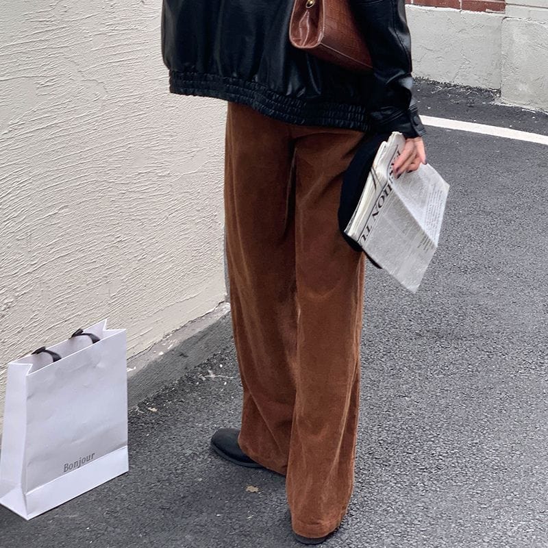 Pantalon Velours Femme Large