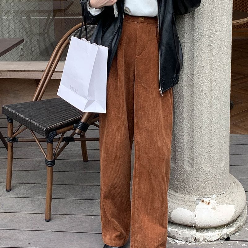 Pantalon Velours Femme Large