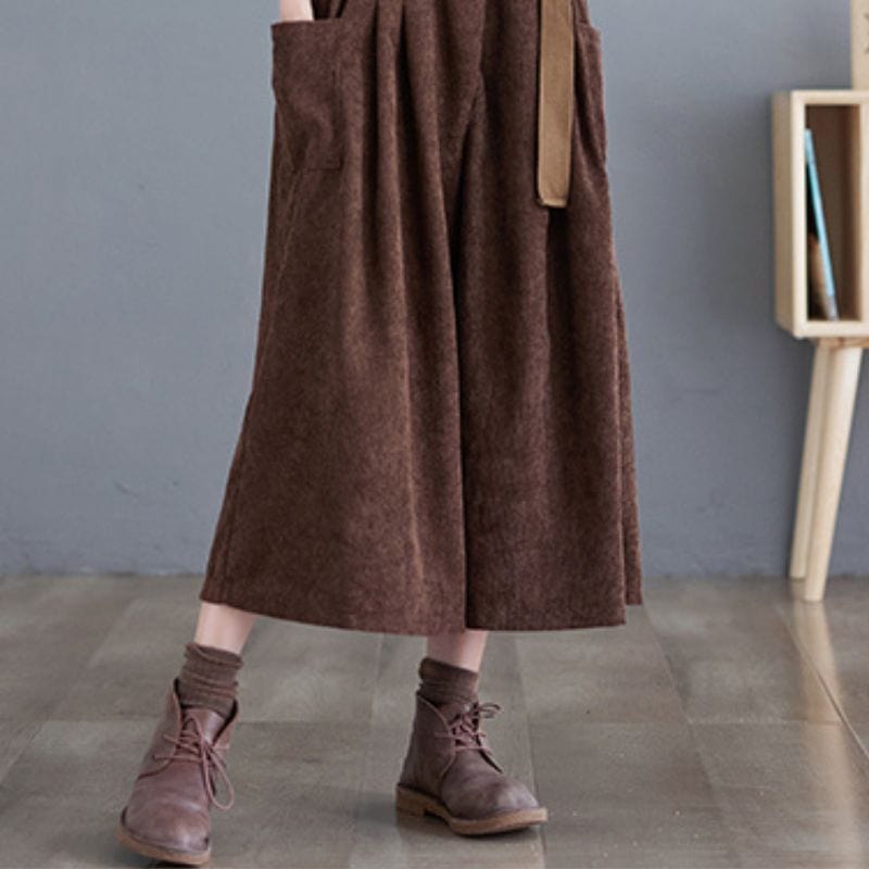 Pantalon Velours Femme Marron