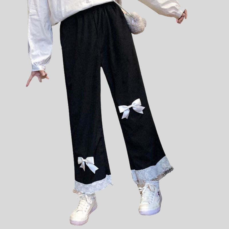 Pantalon Velours Femme Noir