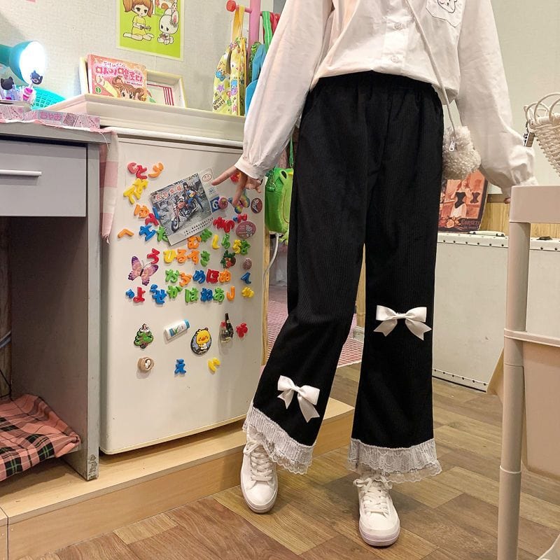 Pantalon Velours Femme Noir