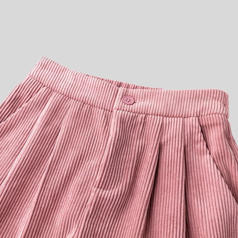 Pantalon Velours Femme Rose