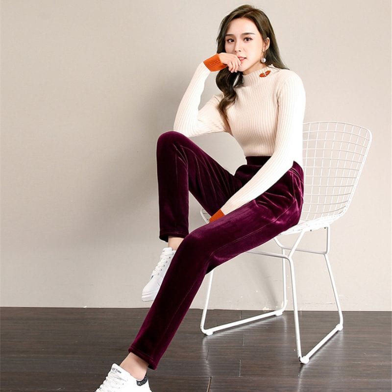 Pantalon Velours Femme Slim