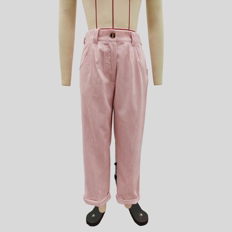 Pantalon Velours Femme Taille Haute