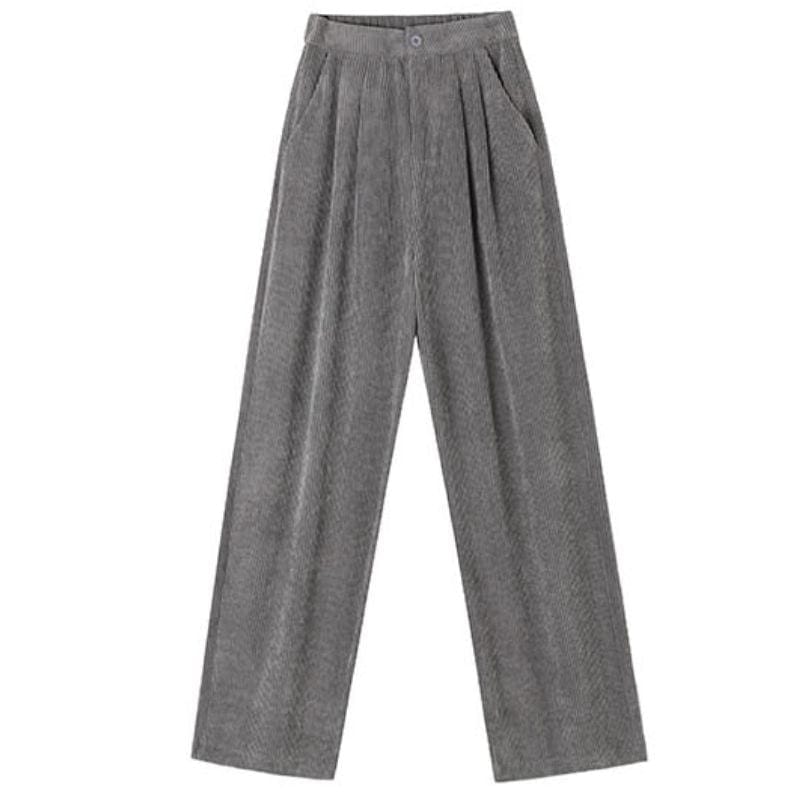 Pantalon Velours Gris Femme