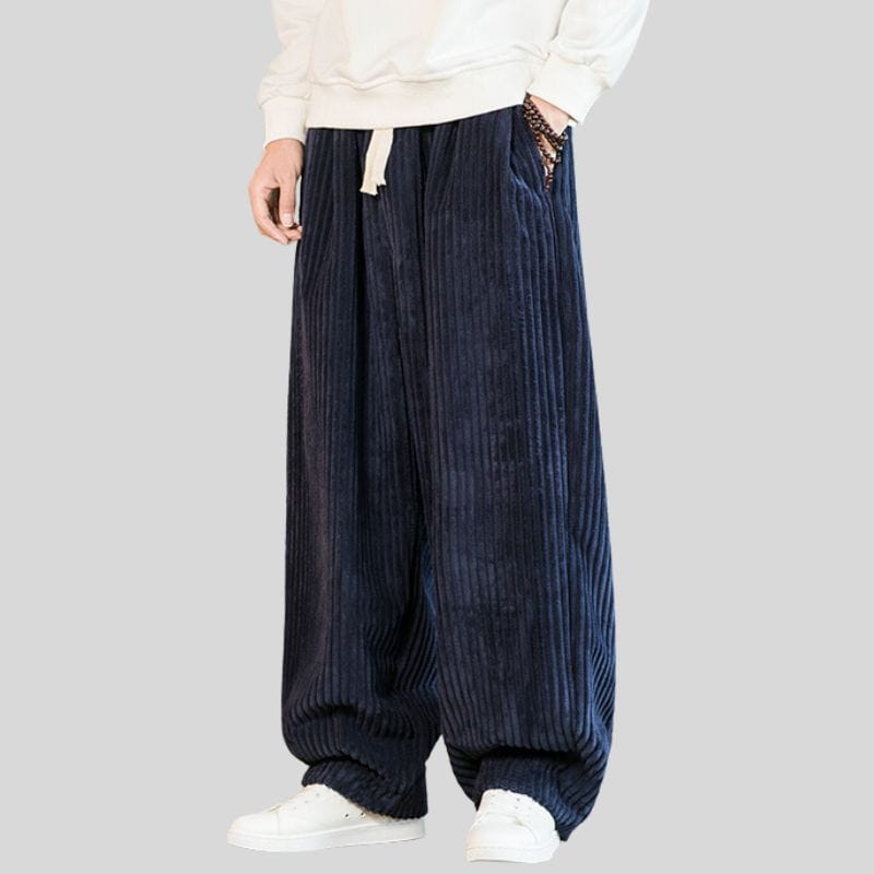 Pantalon Velours Homme Bleu Marine