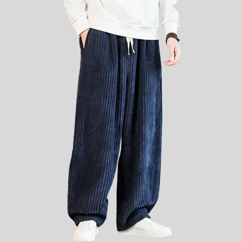 Pantalon Velours Homme Bleu Marine