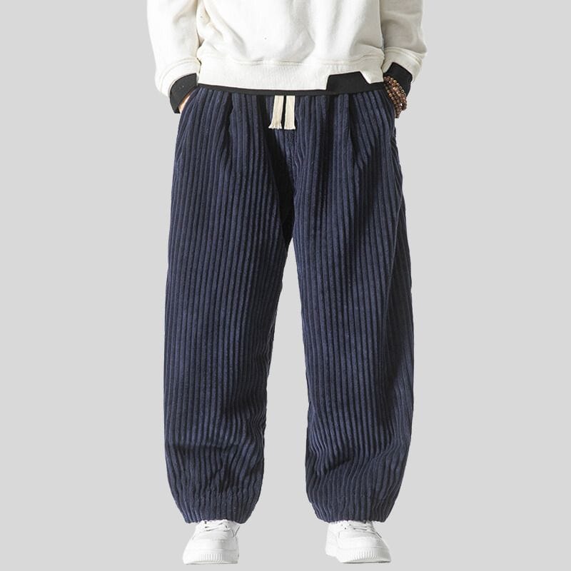 Pantalon Velours Homme Bleu Marine