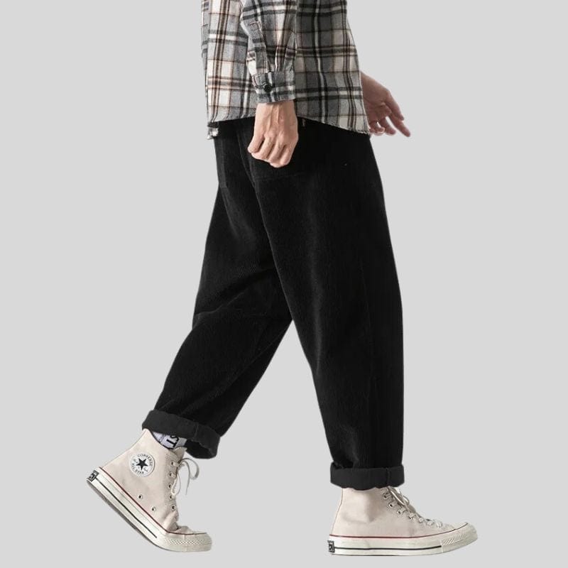 Pantalon Velours Homme Noir