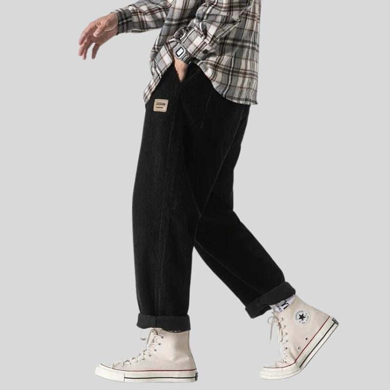 Pantalon Velours Homme Noir