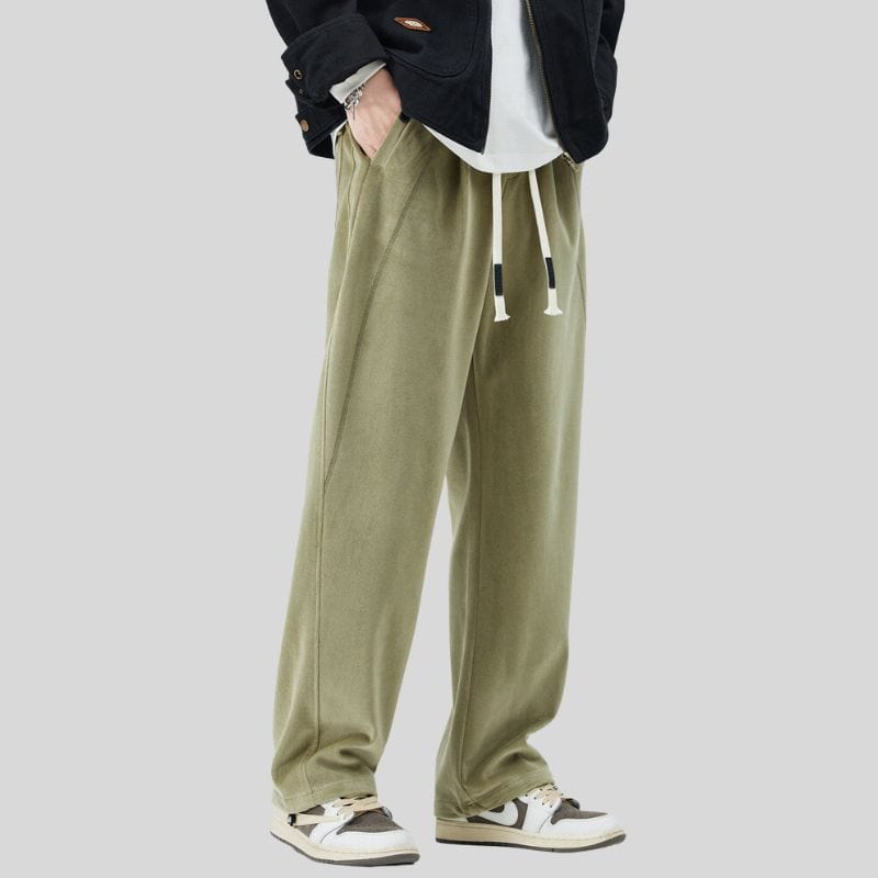 Pantalon Velours Homme Vert