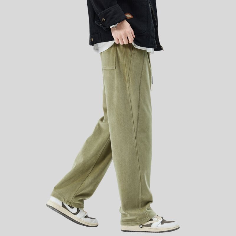 Pantalon Velours Homme Vert