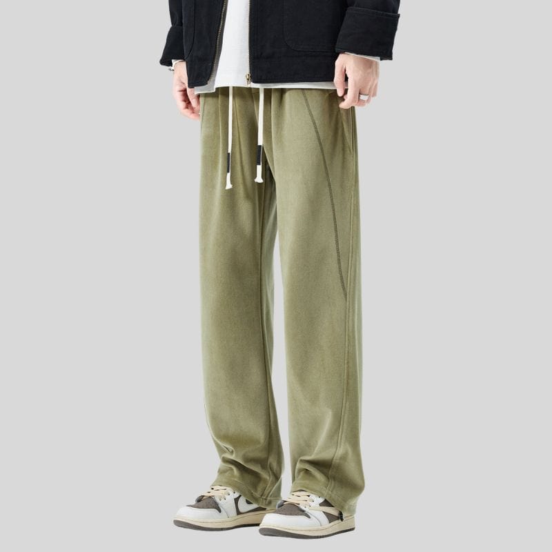 Pantalon Velours Homme Vert