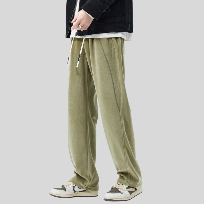 Pantalon Velours Homme Vert