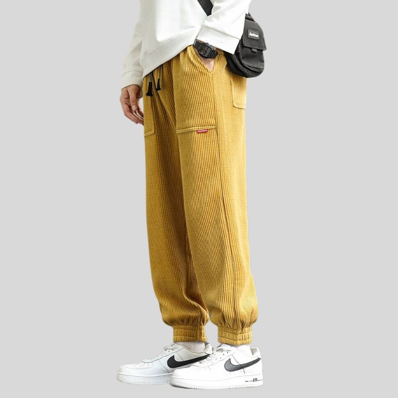 Pantalon Velours Jaune