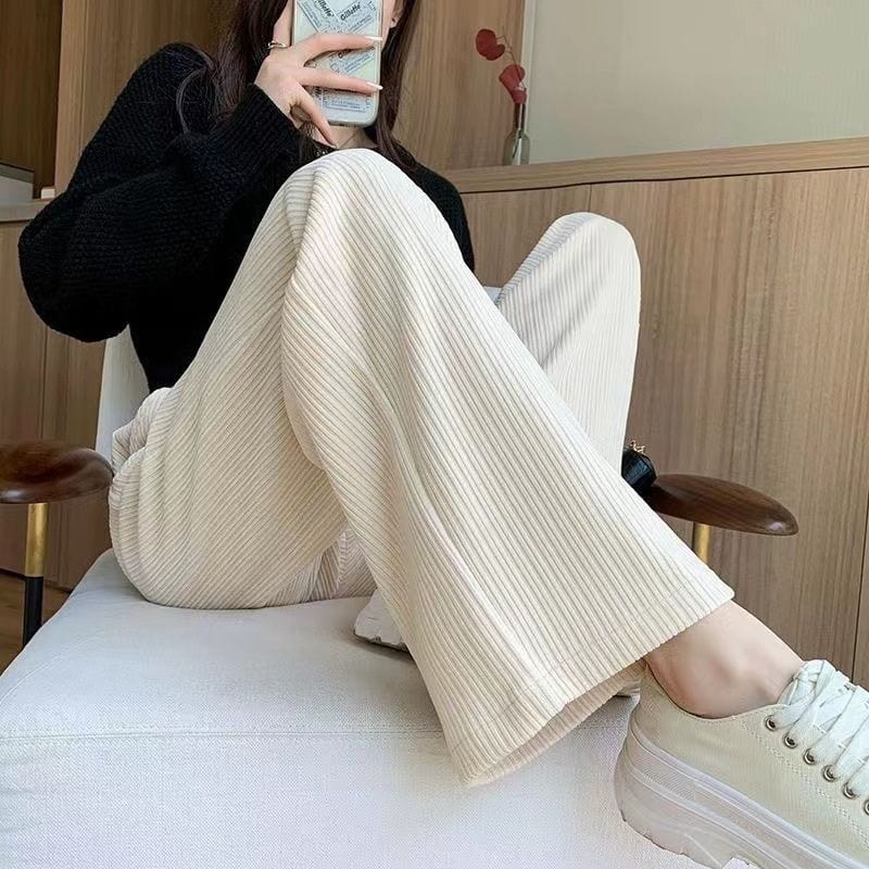 Pantalon Velours Large Femme