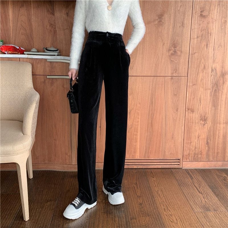 Pantalon Velours Lisse Femme