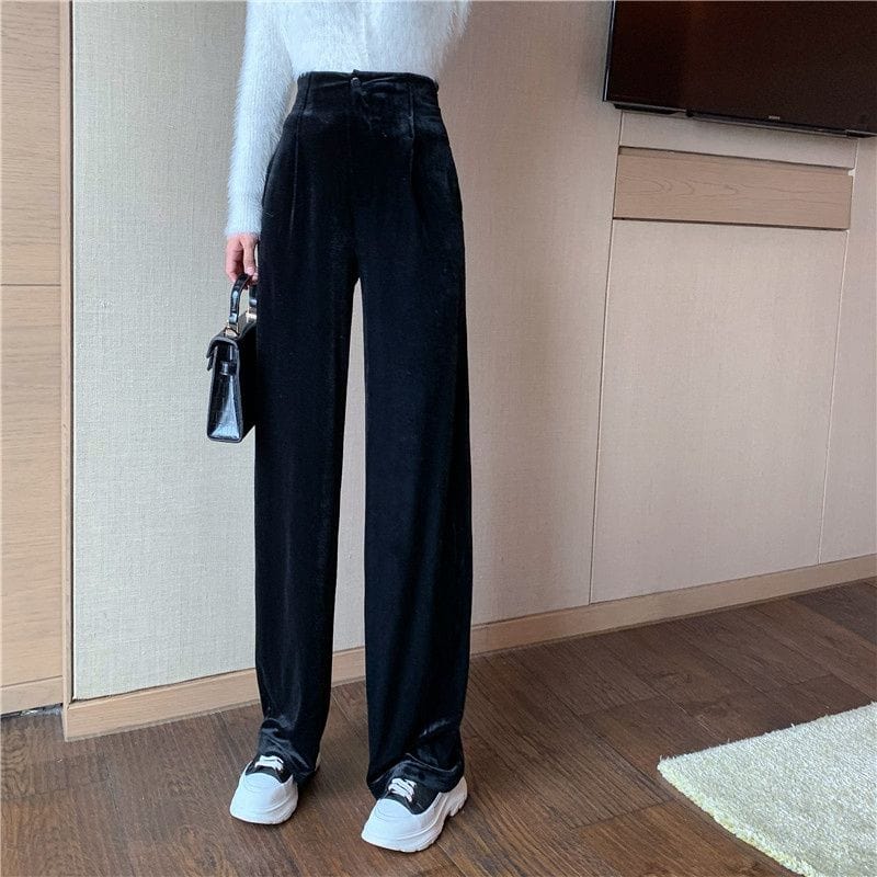 Pantalon Velours Lisse Femme