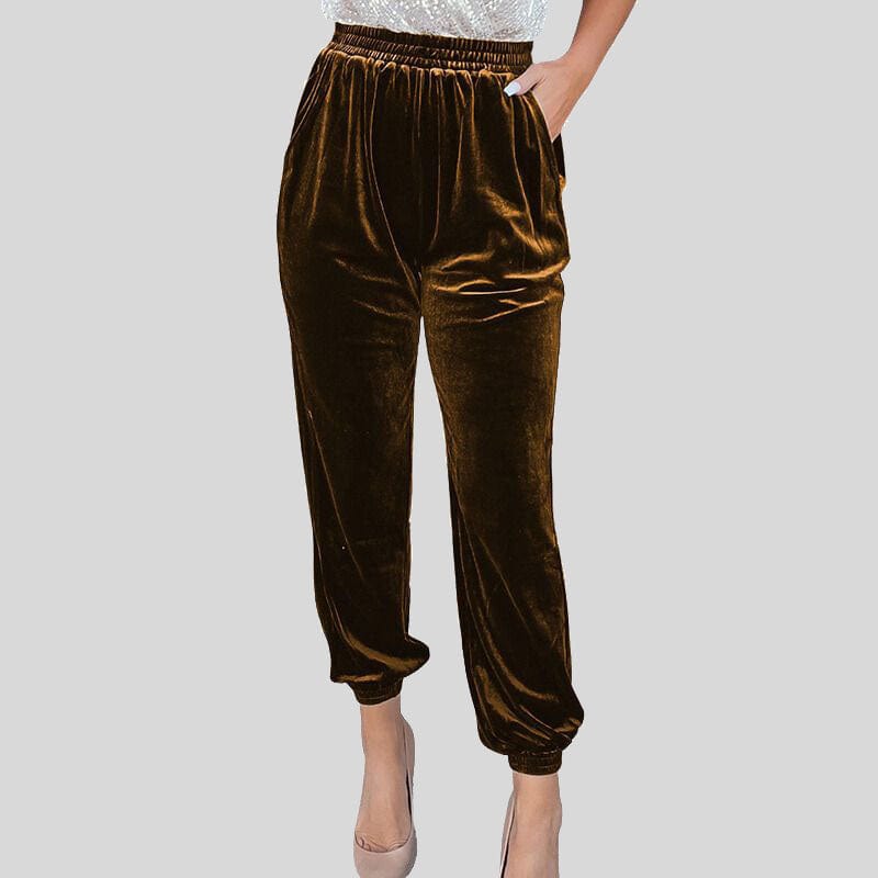 Pantalon Velours Marron Femme