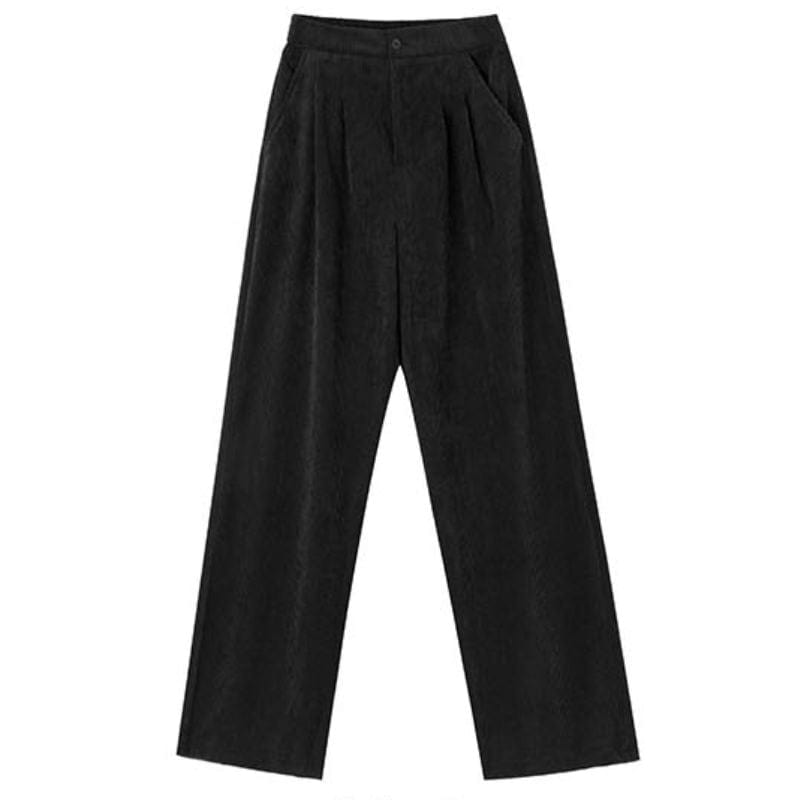 Pantalon Velours Noir Femme