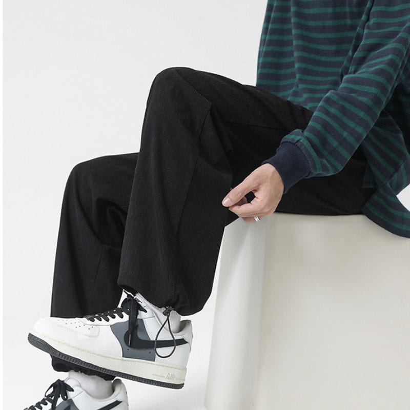 Pantalon Velours Noir Homme