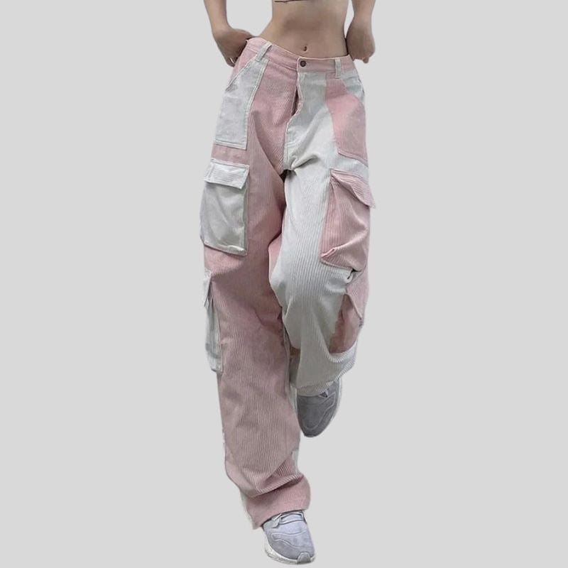 Pantalon Velours Rose Femme